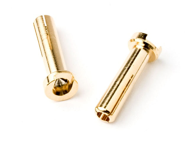 TQ Wire 4mm Male Bullets Low Profile (pr.) Gold 18mm 2501