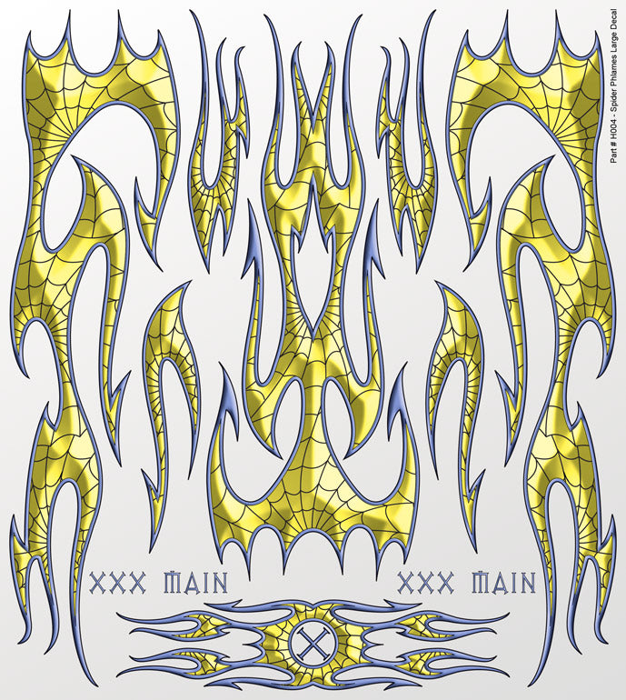 XXX Main Racing Spider Phlames Large Decal  H004