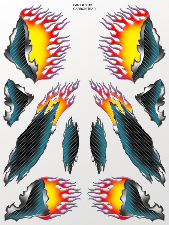 XXX Main Racing Carbon Tear Sticker Sheet  S013
