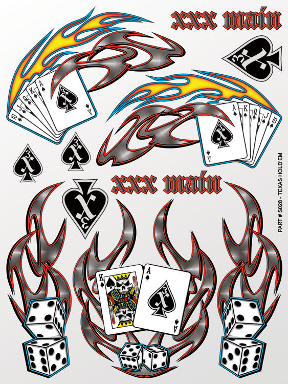 XXX Main Racing Texas Hold'em Sticker Sheet  S028