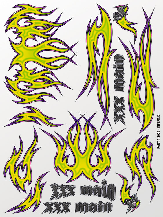 XXX Main Racing Inferno Sticker Sheet  S029