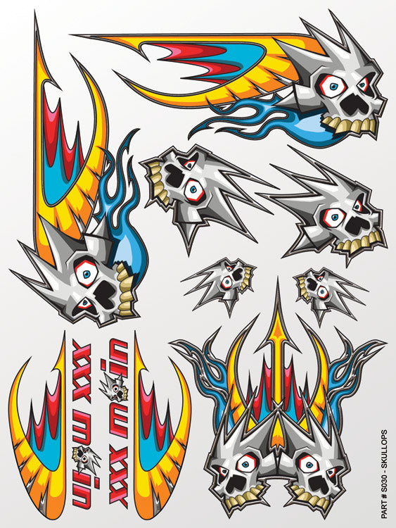 XXX Main Racing Skullops Sticker Sheet  S030