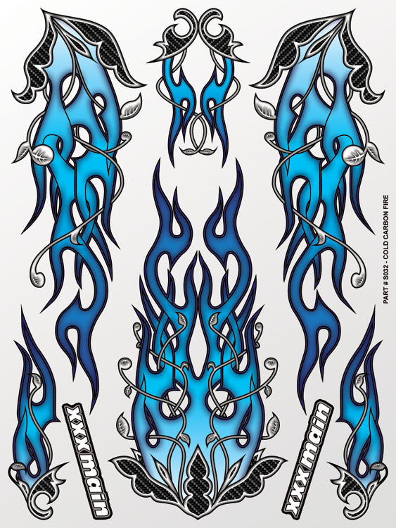 XXX Main Racing Cold Carbon Fire Sticker Sheet S032