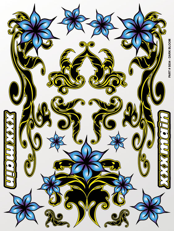 XXX Main Racing Dark Bloom Sticker Decal Sheet S034