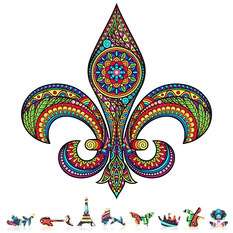 ZenChalet Puzzles Fleur De Lis Wooden Puzzle 500 Pcs FDL550