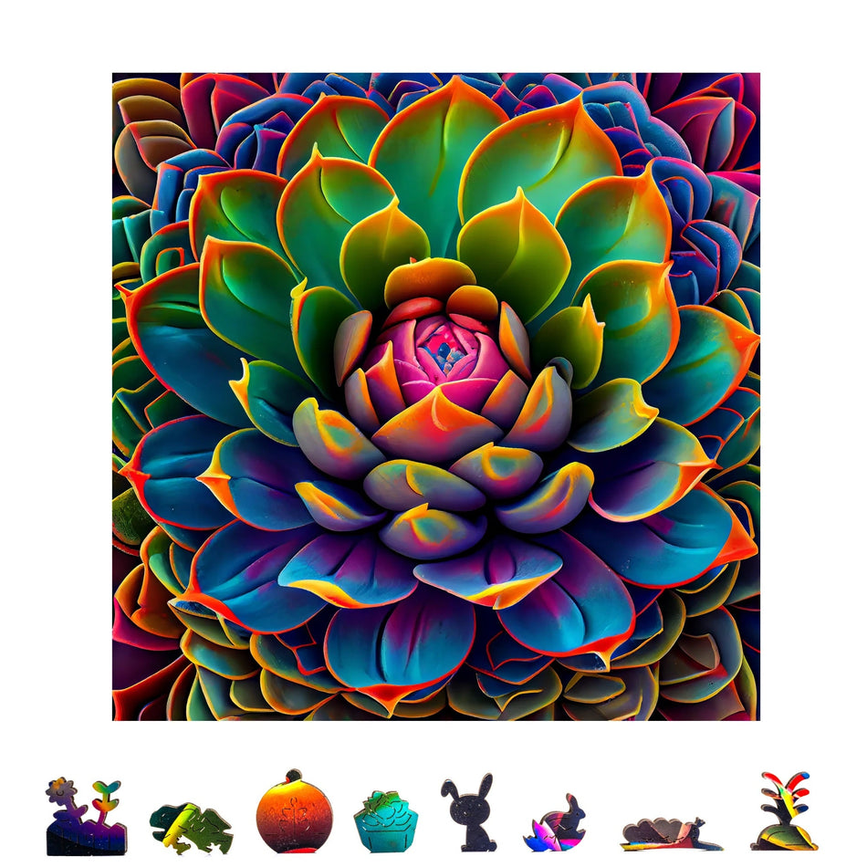 ZenChalet Puzzles Simply Succulent Wooden Puzzle 500 Pcs SSW500