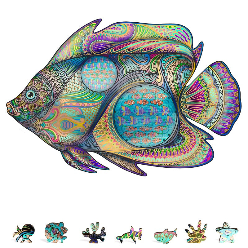 ZenChalet Puzzles Tropical Fish Wooden Puzzle 200 Pcs TF200