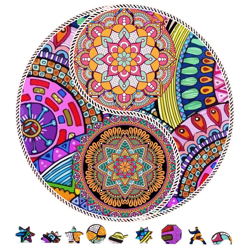 ZenChalet Puzzles Yin Yang Flowers Wooden Jigsaw Puzzle 1000 pcs YYF1000