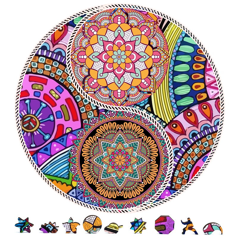 ZenChalet Puzzles Yin Yang Flowers Wooden Puzzle 500 Pcs YYF500